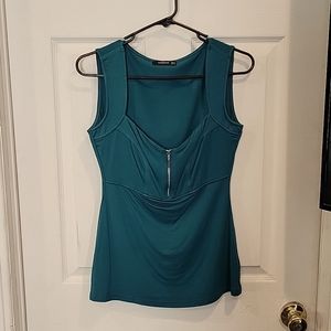 Teal PattyBoutik Zip Tank